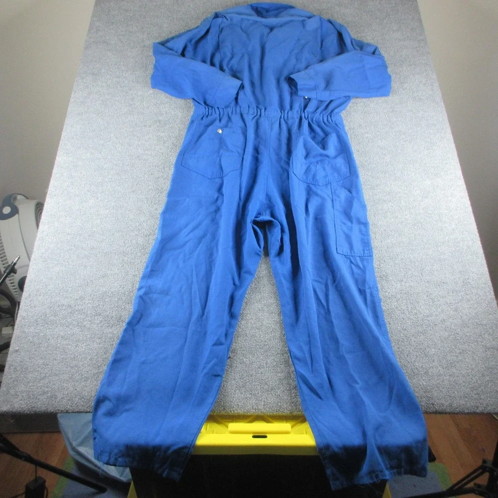 Workrite FR Coveralls Mens 50R Blue Twill Flame Resistant Mechanic Workwear USA